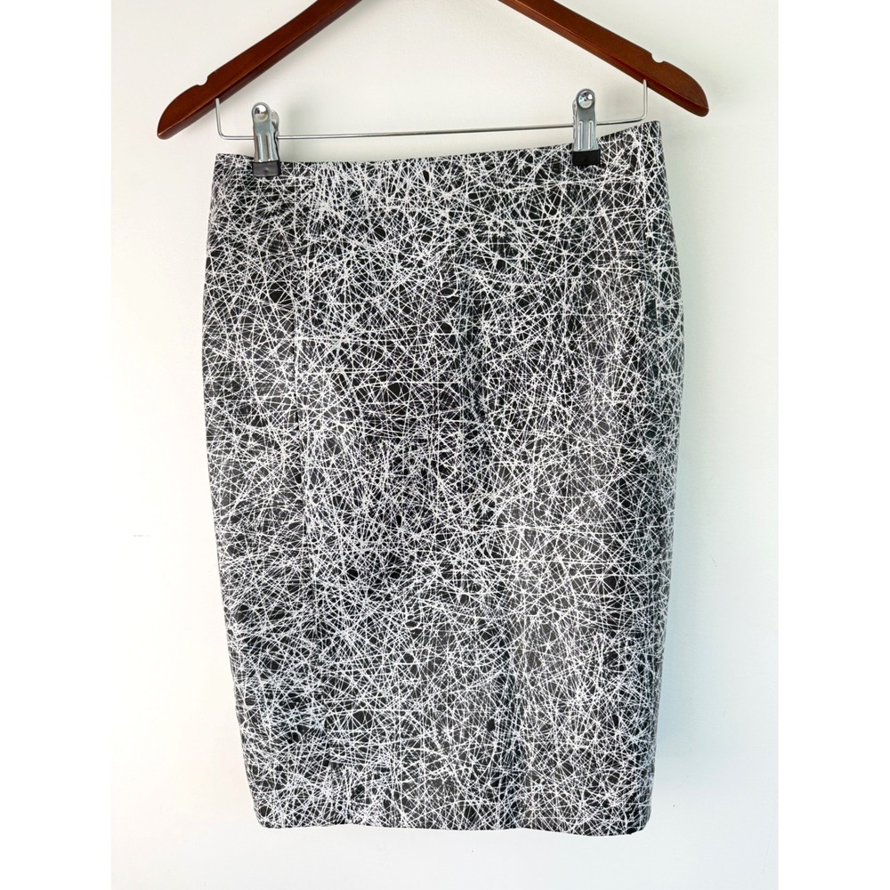 CEDRIC CHARLIER Pencil Skirt Mountain Sheep Leather Black Abstract Scribble 8
